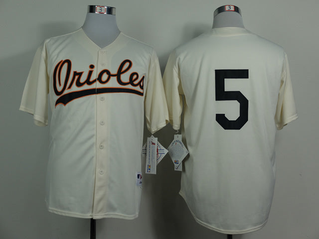 Baltimore Orioles #5 Orioles 5# Retro Player Off-White 1954 Inverted Baseball Jersey baseball jersey product view 1