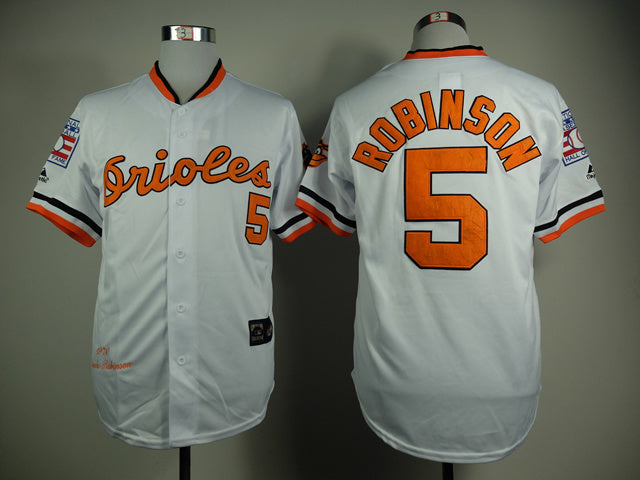 Baltimore Orioles #6 5 White 1970 Retro With Logo Logo Baseball Jersey baseball jersey product view 1