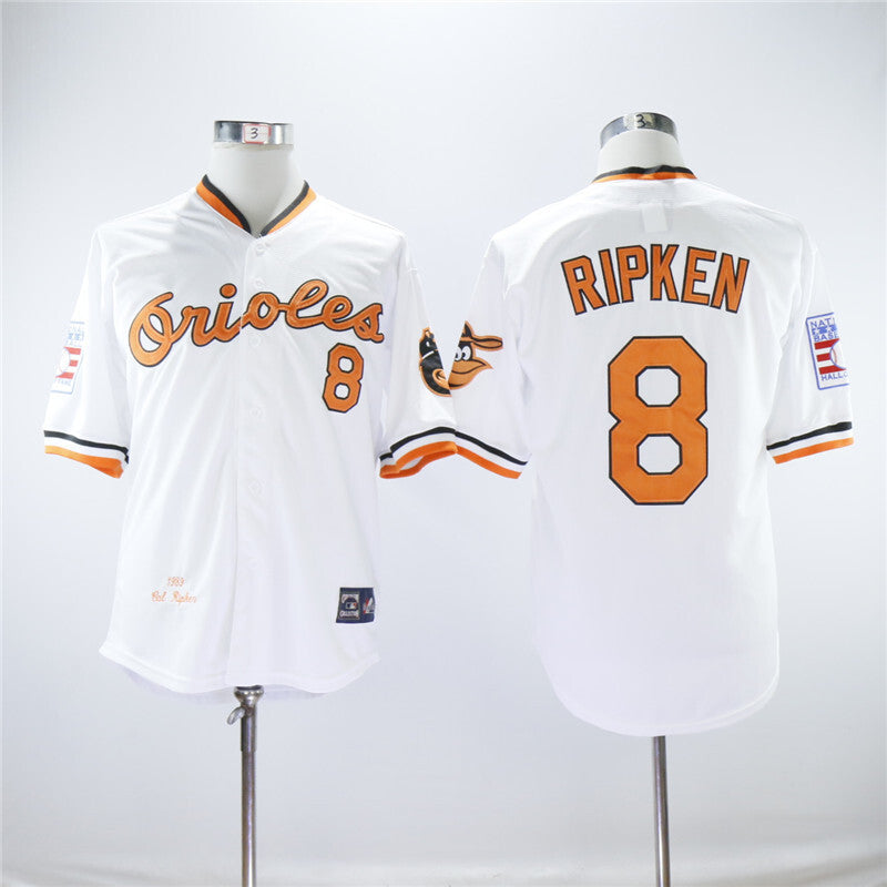 Baltimore Orioles #8 Cal Ripken 8 White 1989 Retro Baseball Jersey baseball jersey product view 1
