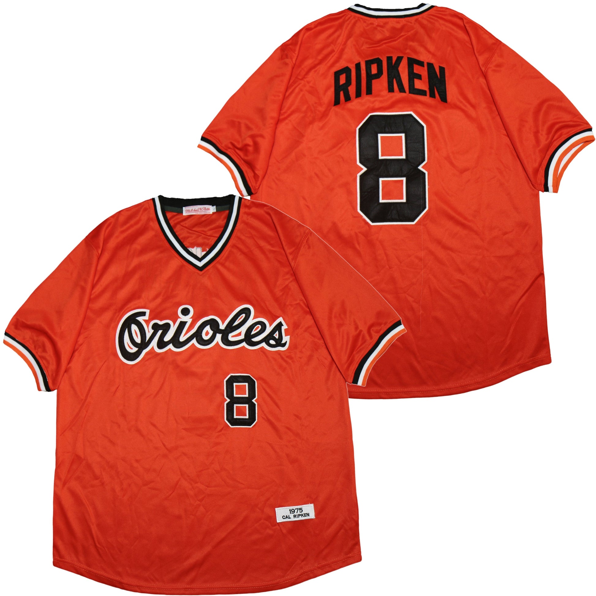 Baltimore Orioles #8 Cal Ripken Orioles 8 Orange 1975 Retro Baseball Jersey baseball jersey product view 1