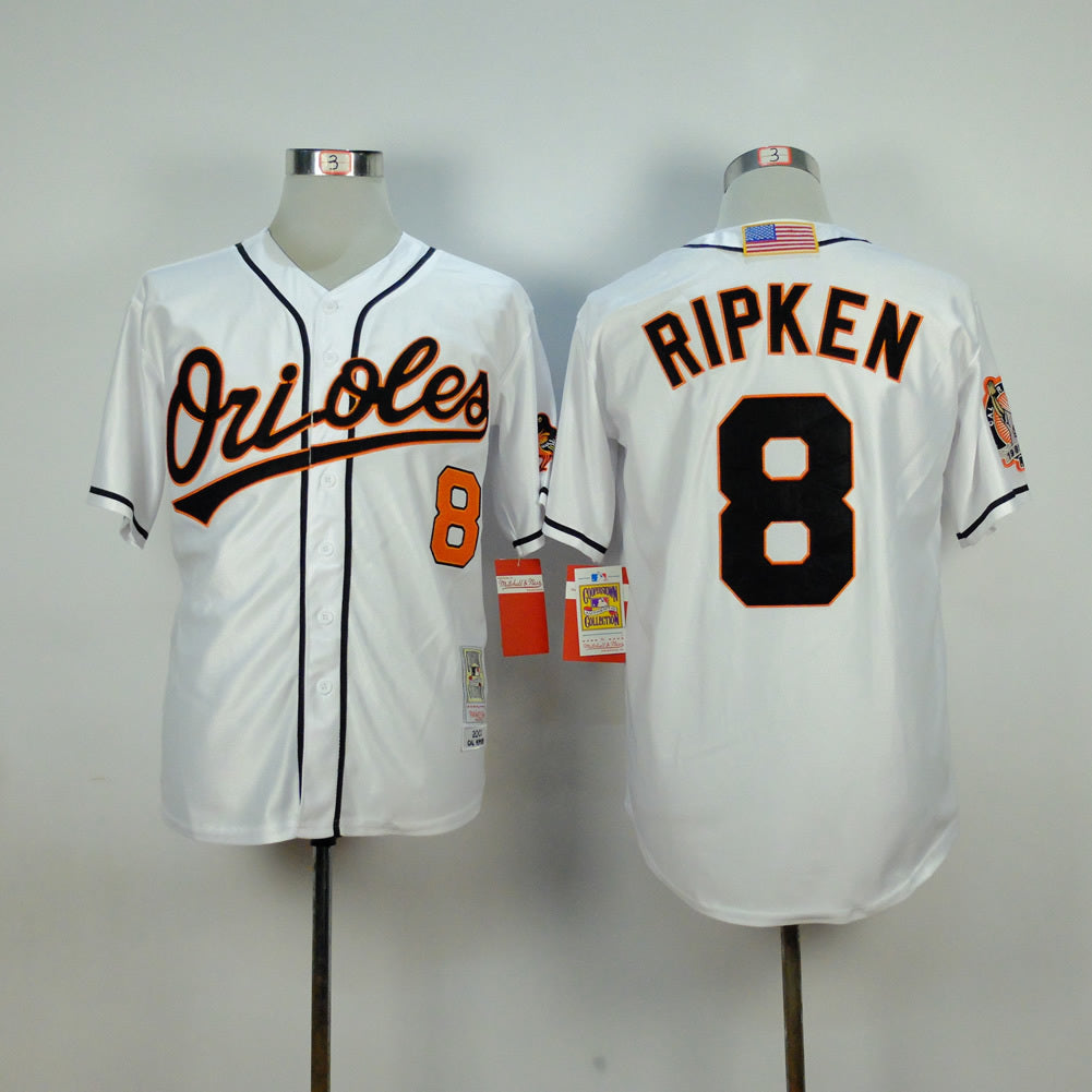 Baltimore Orioles #8 Orioles 8 White 2001 Retro Baseball Jersey baseball jersey product view 1
