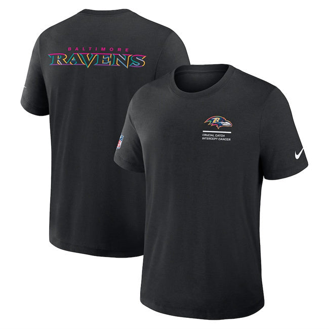 Baltimore Ravens Black 2025 Crucial Catch Tri-Blend Dri-FIT T-Shirt Football Jersey football jersey product view 1