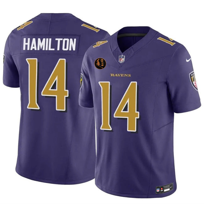 Baltimore Ravens #14 Kyle Hamilton Purple 2025 F.U.S.E. With John Madden Patch Limited Football Jersey football jersey product view 1