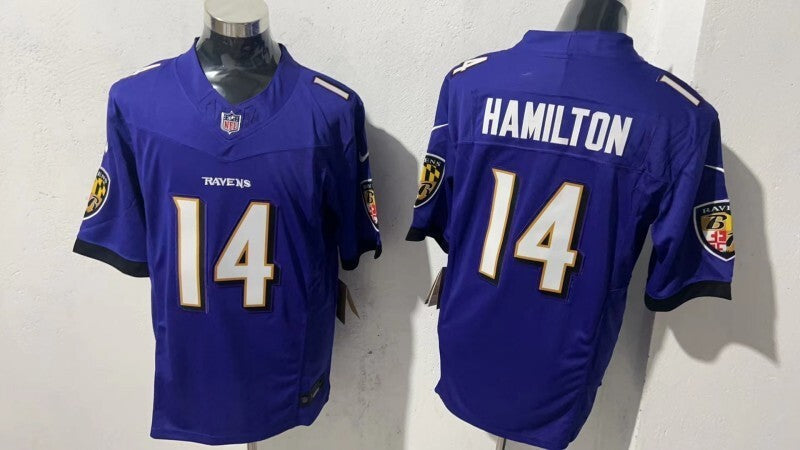 Baltimore Ravens #14 Kyle Hamilton Style 1 Football Jersey football jersey product view 1