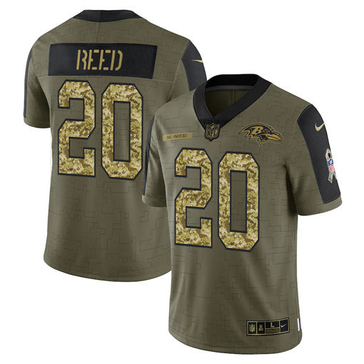 Baltimore Ravens #20 Reed Football Jersey football jersey product view 1