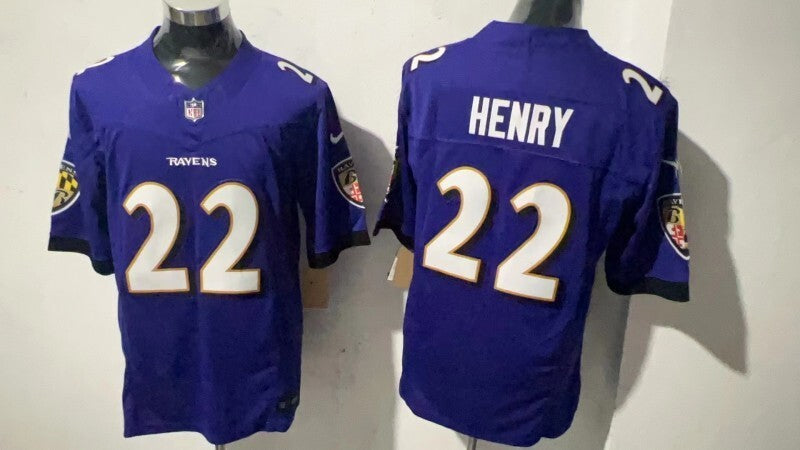 Baltimore Ravens #22 Derrick Henry Style 1 Football Jersey football jersey product view 1