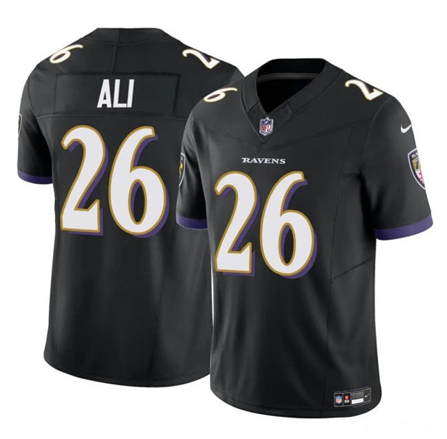Baltimore Ravens #26 Rasheen Ali Black 2025 F.U.S.E Vapor Limited Football Jersey football jersey product view 1