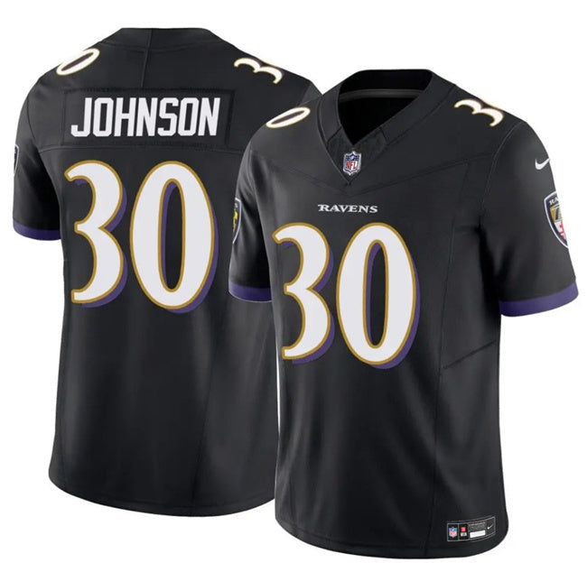 Baltimore Ravens #30 D'Ernest Johnson Black 2025 F.U.S.E Vapor Limited Football Football Jersey football jersey product view 1