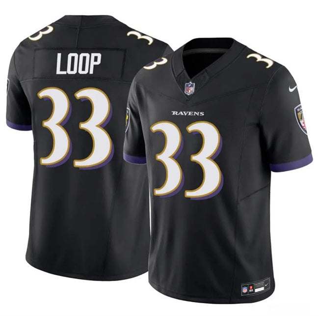 Baltimore Ravens #33 Tyler Loop Black 2025 F.U.S.E Vapor Limited Football Jersey football jersey product view 1