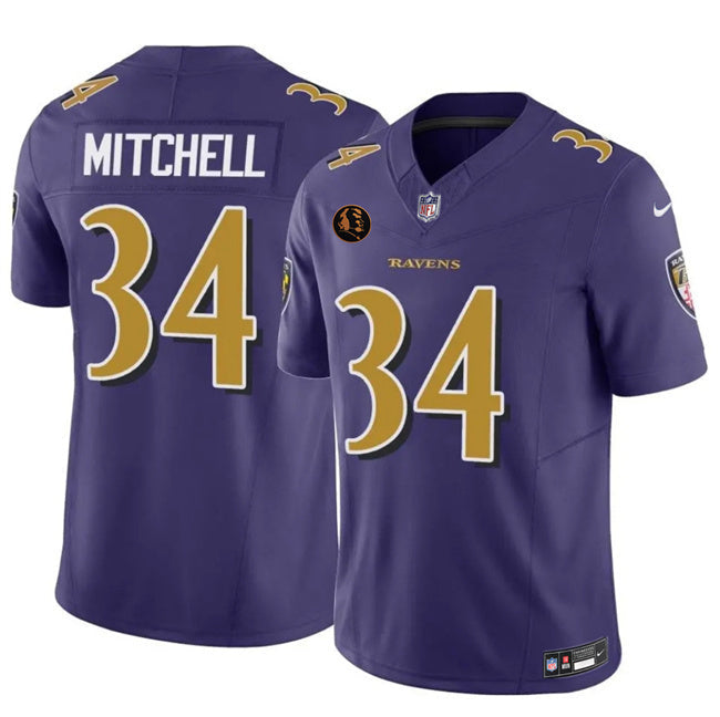 Baltimore Ravens #34 Keaton Mitchell Purple 2025 F.U.S.E. With John Madden Football Jersey football jersey product view 1