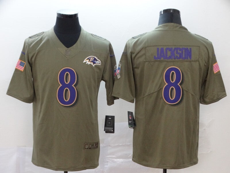 Baltimore Ravens #8 17 Salute 270 Football Jersey football jersey product view 1