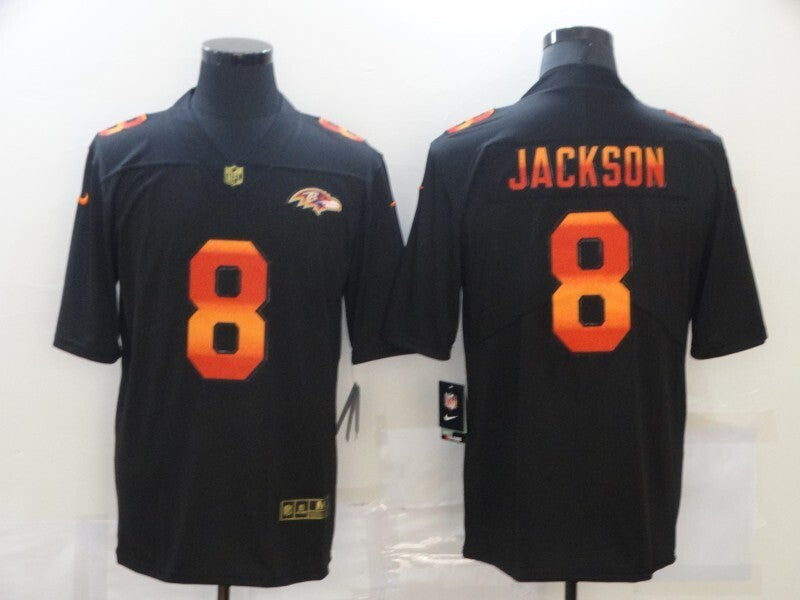 Baltimore Ravens #8 Lamar Jackson Black Edition Adult 115 Football Jersey football jersey product view 1