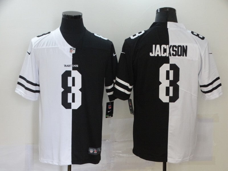 Baltimore Ravens #8 Lamar Jackson Split V2 218 Football Jersey football jersey product view 1