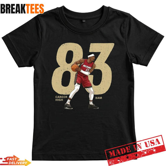 Bam Adebayo #13 Career High 83 Miami Basketball Graphic T-Shirt Unisex T-shirt, Sweatshirt, Hoodie, Long Sleeve Tee - T-Shirt, Sweatshirt, Hoodie