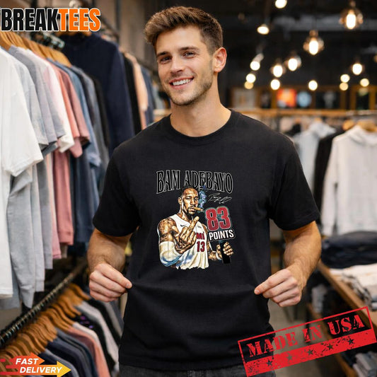 Bam Adebayo 83 Points Basketball Fan T-Shirt Unisex T-shirt, Sweatshirt, Hoodie, Long Sleeve Tee - T-Shirt, Sweatshirt, Hoodie