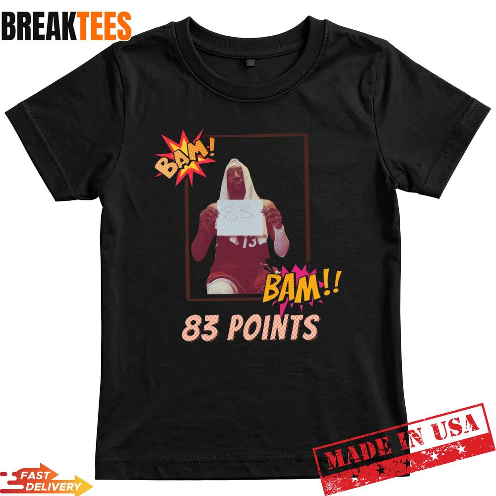 Ultimate Bam Adebayo Historic 83 Point Night T-Shirt Unisex T-shirt, Sweatshirt, Hoodie, Long Sleeve Tee - T-Shirt, Sweatshirt, Hoodie