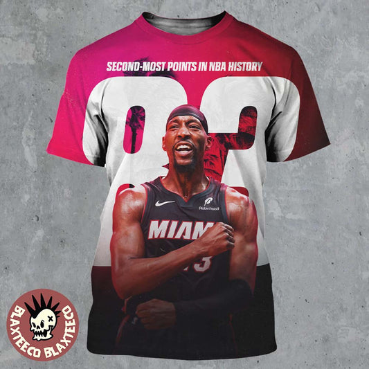 Bam Adebayo Miami Heat NBA Second Most Points In NBA History Passes Kobe All Over Print Shirt - T-Shirt, Sweatshirt, Hoodie