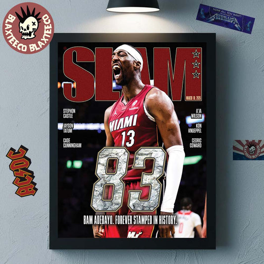 Bam Adebayo Miami Heat On The Cover Of SLAM 261 83 Points Forever Stamped In History Home Decor Poster Canvas - T-Shirt, Sweatshirt, Hoodie