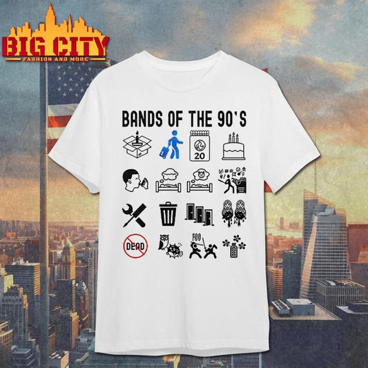 Bands Of The 90’s Shirt Unisex T-shirt, Sweatshirt, Hoodie, Long Sleeve Tee - T-Shirt, Sweatshirt, Hoodie