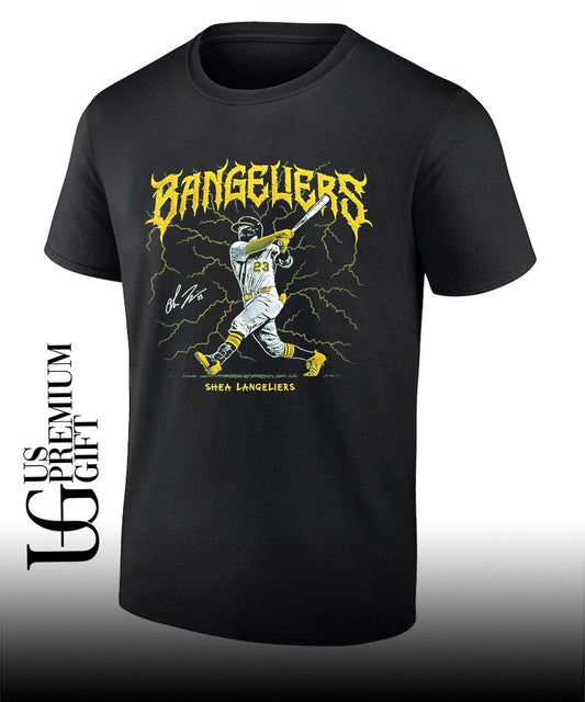 Bangeliers Shea Langeliers Oakland Athletics baseball signature shirt Unisex T-shirt, Sweatshirt, Hoodie, Long Sleeve Tee - T-Shirt, Sweatshirt, Hoodie