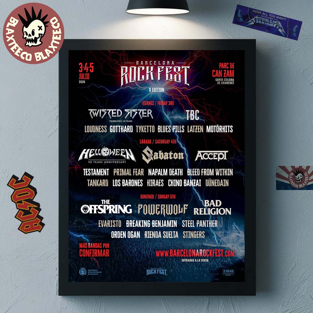 Barcelona Rock Fest 2026 Full Lineup At Parc de Can Zam In Santa Coloma de Gramenet On July 3 4 5 2026 Decor Poster Canvas - T-Shirt, Sweatshirt, Hoodie