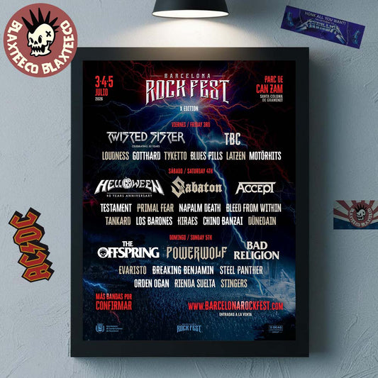 Barcelona Rock Fest 2026 Full Lineup At Parc de Can Zam In Santa Coloma de Gramenet On July 3 4 5 2026 Decor Poster Canvas - T-Shirt, Sweatshirt, Hoodie