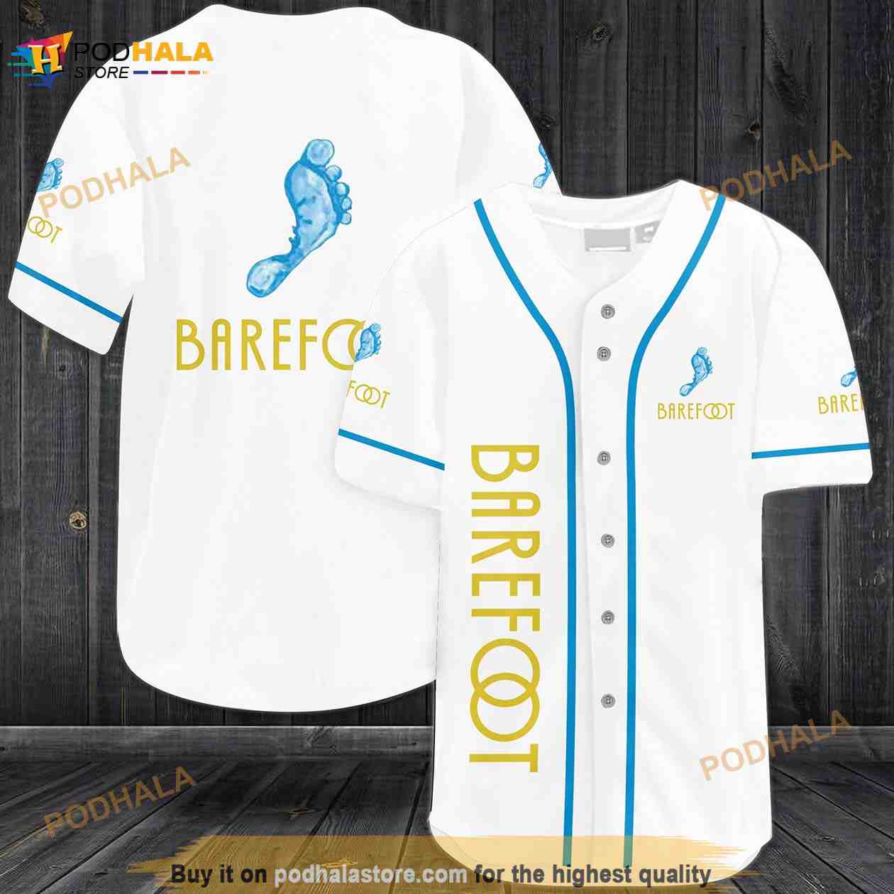 Barefoot Wine All Over Print Unisex 3D Baseball Jersey baseball jersey product view 1