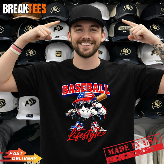 Baseball Lifestyle 2026 Mascot Art Drip Style Sunglasses Shirt Unisex T-shirt, Sweatshirt, Hoodie, Long Sleeve Tee - T-Shirt, Sweatshirt, Hoodie