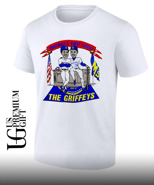 Baseballs First Family The Griffeys Seattle Mariners caricature signature shirt Unisex T-shirt, Sweatshirt, Hoodie, Long Sleeve Tee - T-Shirt, Sweatshirt, Hoodie