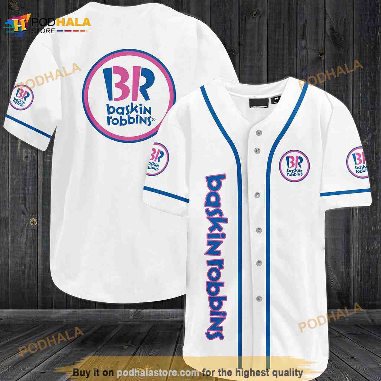 Baskin Robbins 3D Baseball Jersey baseball jersey product view 1