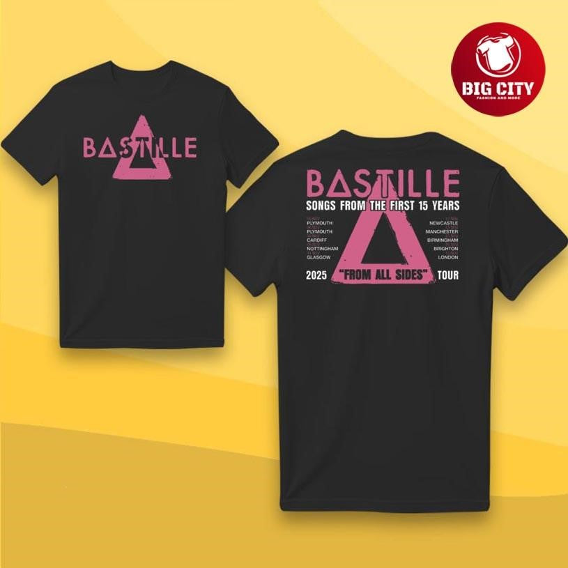 Bastille From All Sides 2025 Black Tour Two Sided Shirt Unisex T-shirt, Sweatshirt, Hoodie, Long Sleeve Tee - T-Shirt, Sweatshirt, Hoodie