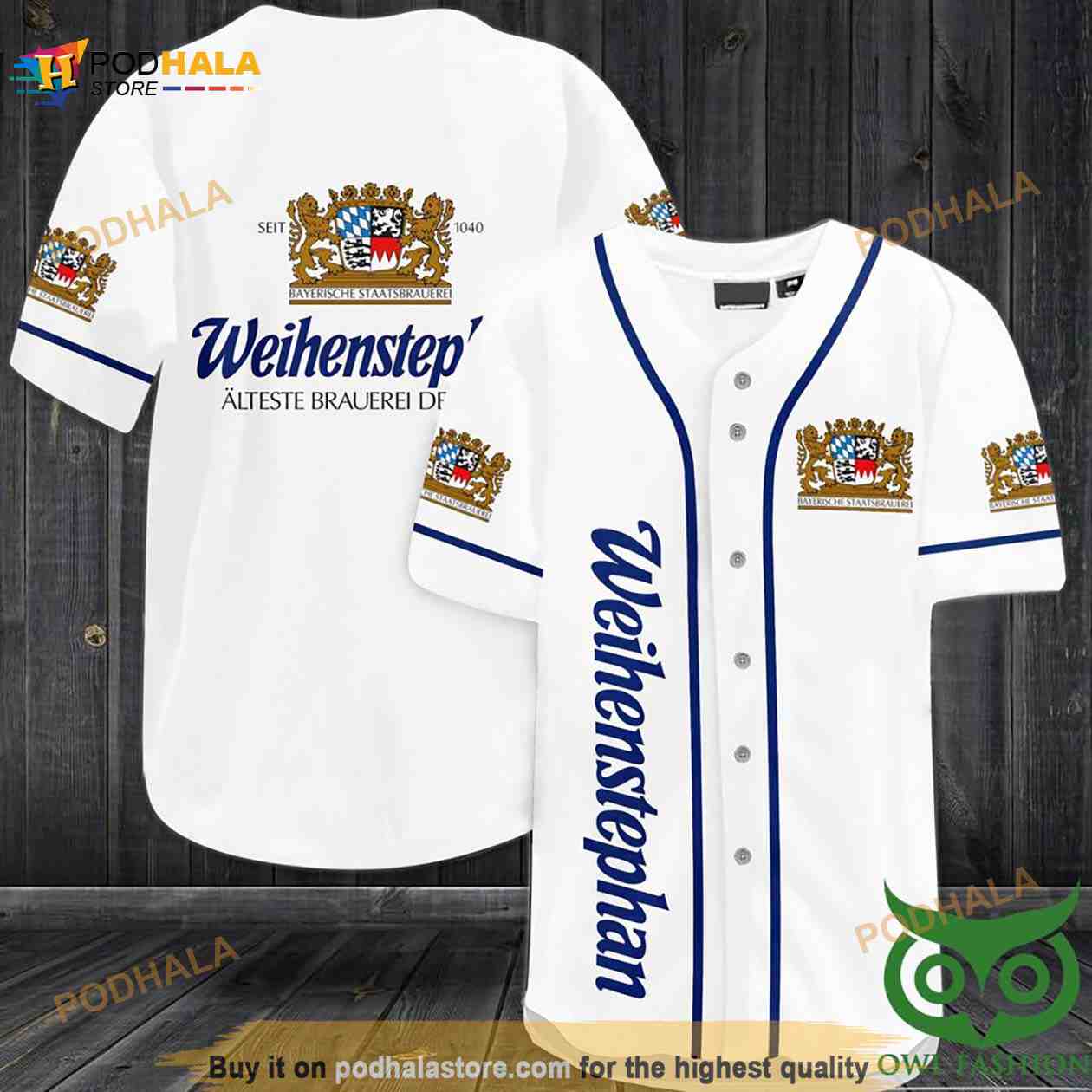 Bayerische Staatsbrauerei Weihenstephan Brewery 3D Baseball Jersey Shirt baseball jersey product view 1