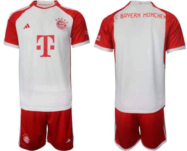 Bayern Munich Custom 2023 24 White Red Home Soccer Jersey Suit sports jersey product view 1