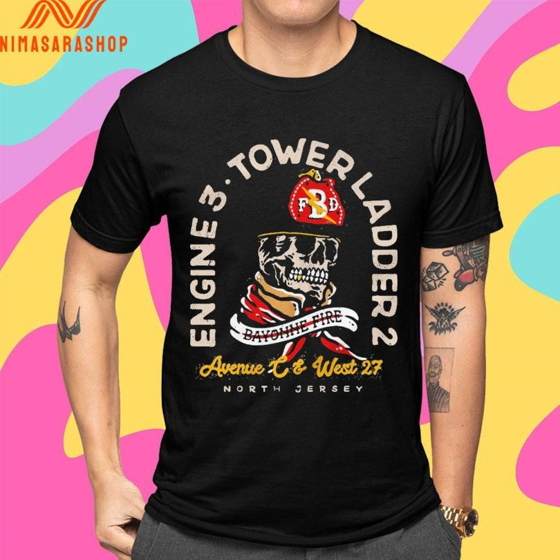 Bayonne Fire Engine 3 Tower Ladder 2 North Jersey Shirts sports jersey product view 4