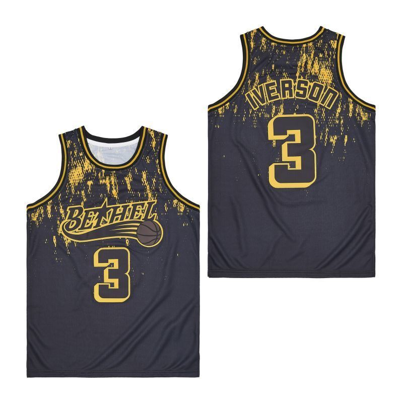 BeThel #3 Iverson Style 3 College Football Jersey football jersey product view 1