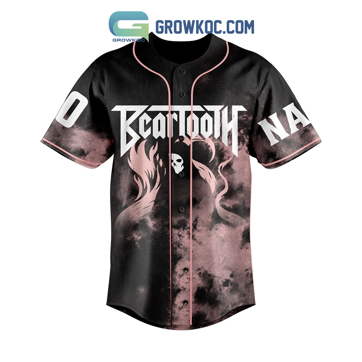 Beartooth Never Burn Me Out Personalized Baseball Jersey baseball jersey product view 2