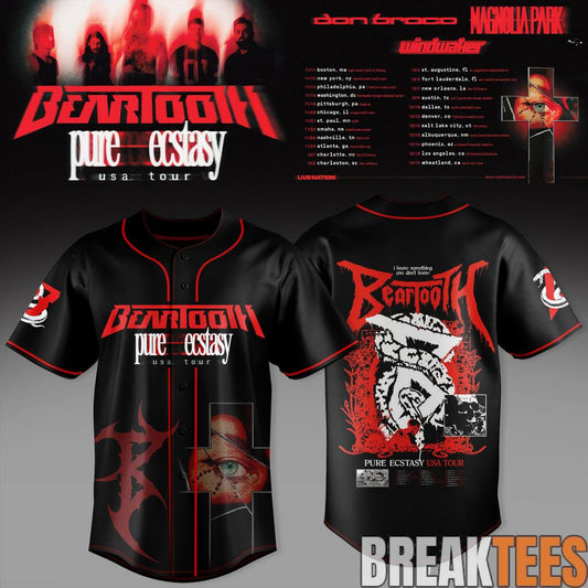 Beartooth Pure Ecstasy Tour 2026 Baseball Jersey Unisex T-shirt, Sweatshirt, Hoodie, Long Sleeve Tee - T-Shirt, Sweatshirt, Hoodie