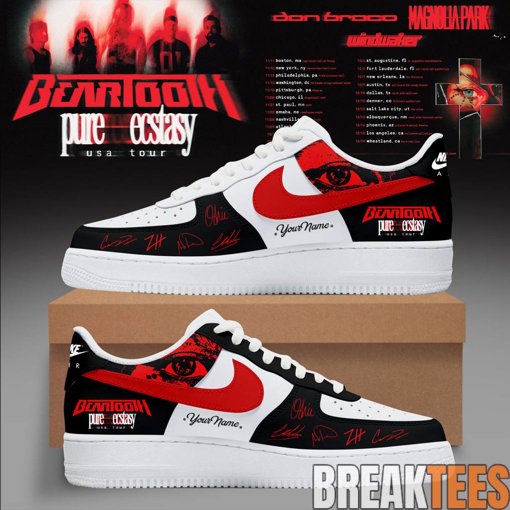Beartooth Pure Ecstasy Tour 2026 Custom Air Force 1 Shoes Unisex T-shirt, Sweatshirt, Hoodie, Long Sleeve Tee - T-Shirt, Sweatshirt, Hoodie