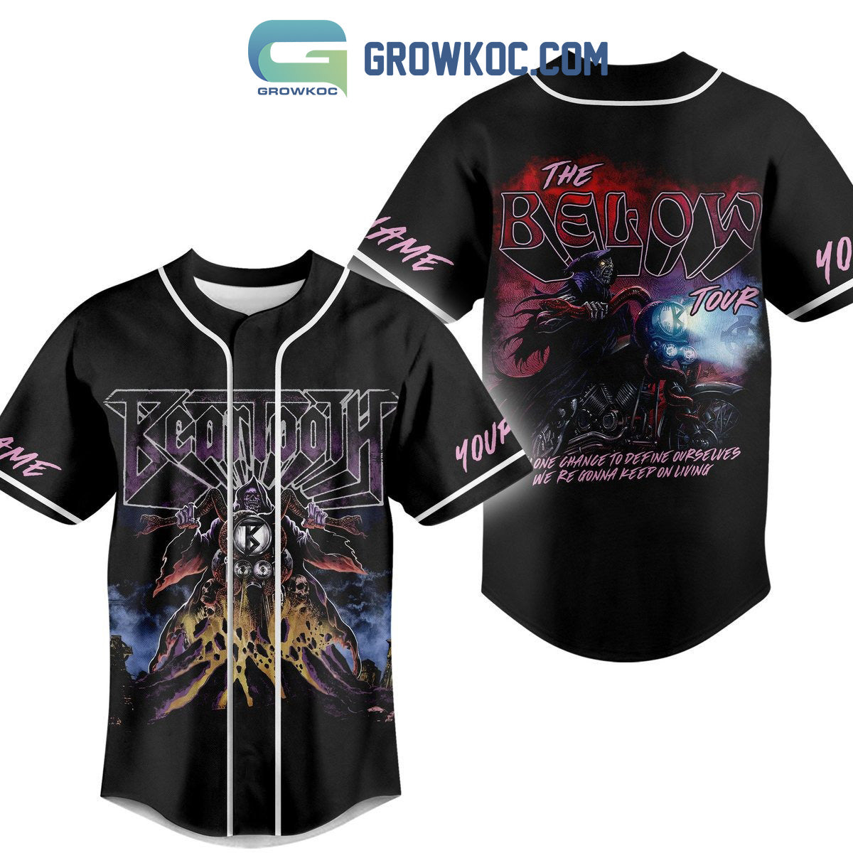 Beartooth The Below Tour Personalized Baseball Jersey baseball jersey product view 1