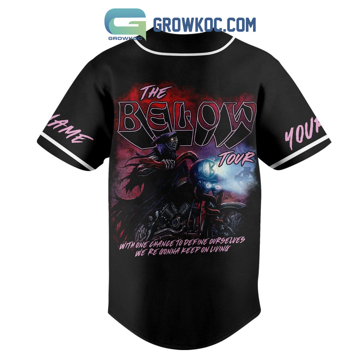 Beartooth The Below Tour Personalized Baseball Jersey baseball jersey product view 3