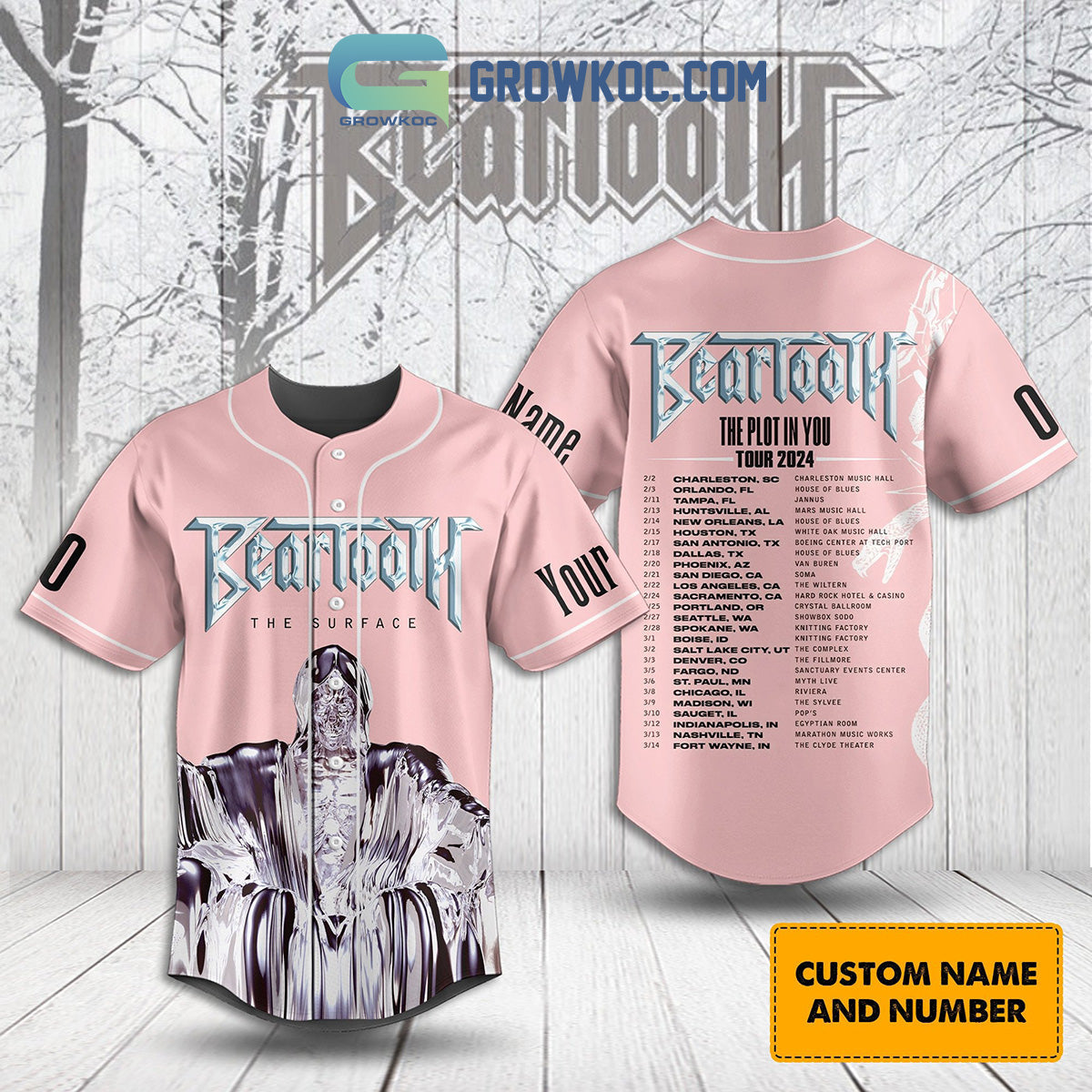 Beartooth The Plot In You Tour 2024 Personalized Baseball Jersey baseball jersey product view 1