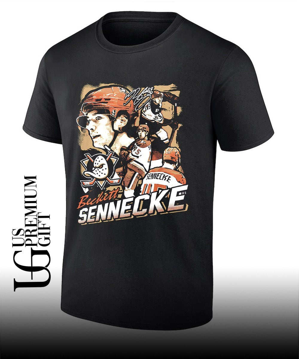 Beckett Sennecke Anaheim Ducks hockey signature graphic shirt Unisex T-shirt, Sweatshirt, Hoodie, Long Sleeve Tee - T-Shirt, Sweatshirt, Hoodie