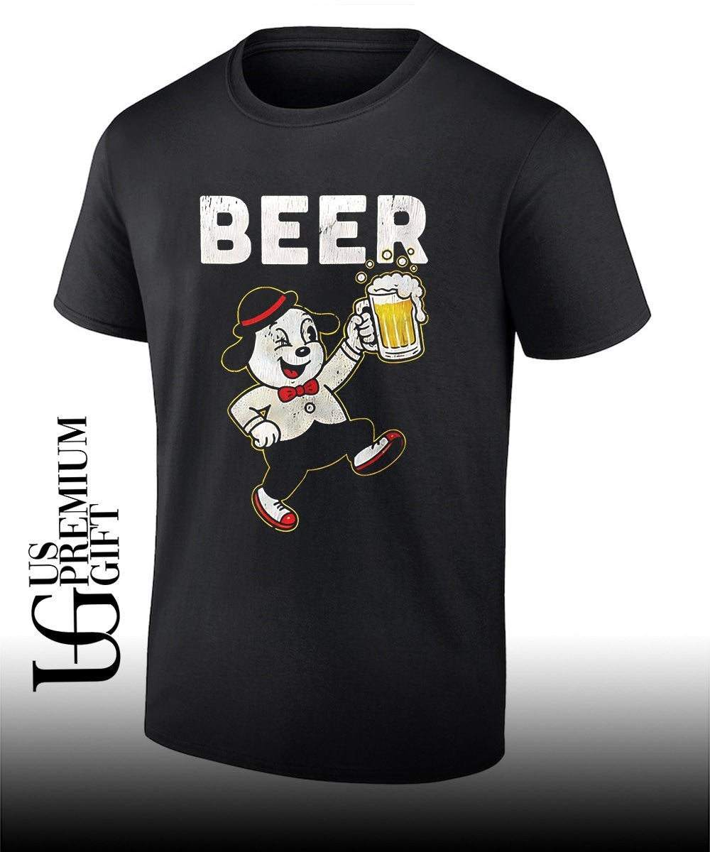 Beer mascot retro vintage graphic shirt Unisex T-shirt, Sweatshirt, Hoodie, Long Sleeve Tee - T-Shirt, Sweatshirt, Hoodie