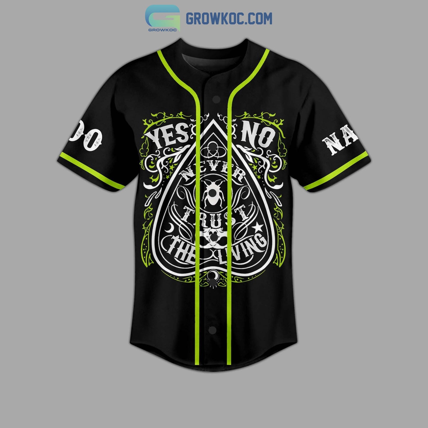 Beetlejuice Never Trust The Living Personalized Baseball Jersey baseball jersey product view 2
