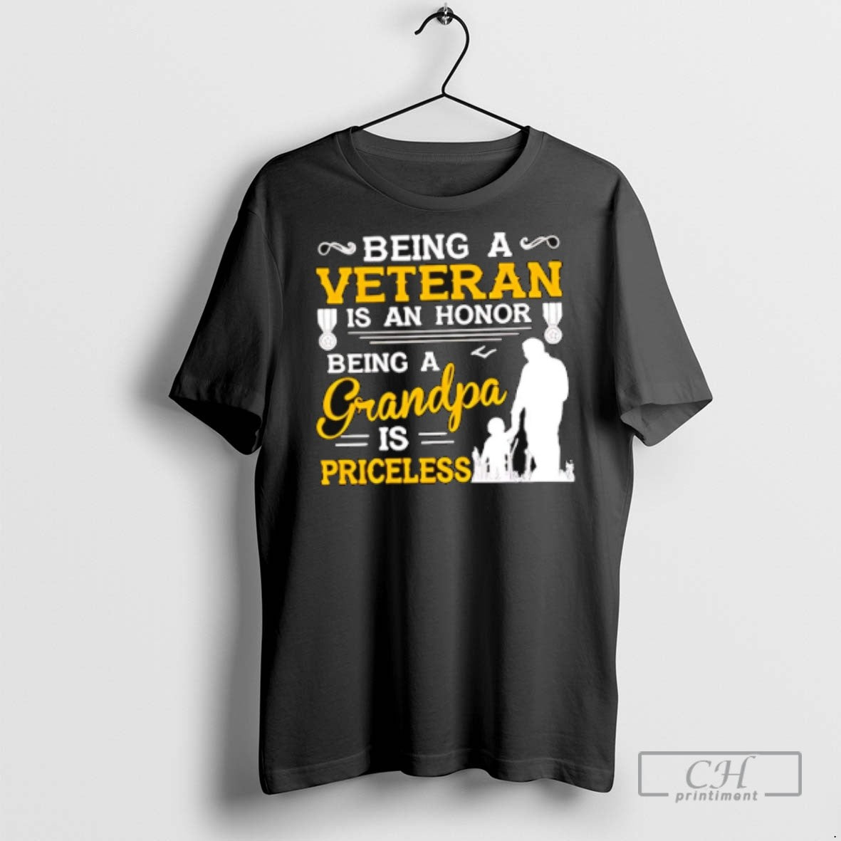 Being A Veteran Is An Honor Being A Granpa Is Priceless T Shirts Unisex T-shirt, Sweatshirt, Hoodie, Long Sleeve Tee - T-Shirt, Sweatshirt, Hoodie