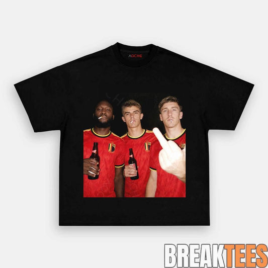 Belgian Red Devils Rebellion Drunk Smoke Middle Finger Tee Unisex T-shirt, Sweatshirt, Hoodie, Long Sleeve Tee - T-Shirt, Sweatshirt, Hoodie
