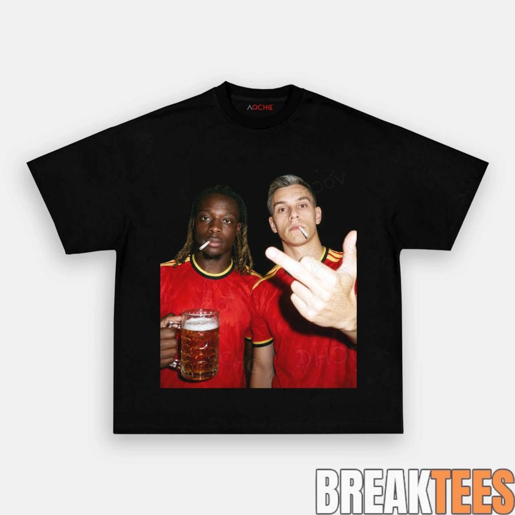 Belgium Football Team Doku x Trossard Drunk Tee Unisex T-shirt, Sweatshirt, Hoodie, Long Sleeve Tee - T-Shirt, Sweatshirt, Hoodie