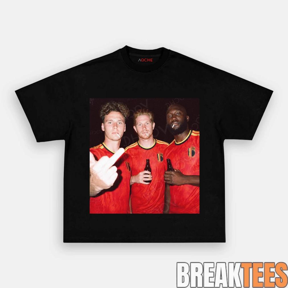 Belgium Football Team Trio Drunk Smoke Tee Unisex T-shirt, Sweatshirt, Hoodie, Long Sleeve Tee - T-Shirt, Sweatshirt, Hoodie