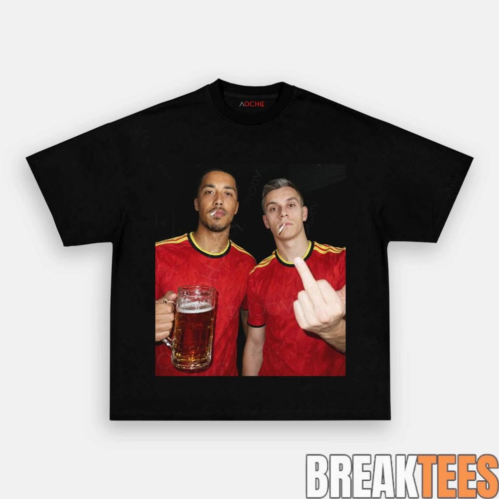 Belgium Football Team Trossard x Tielemans Drunk Smoke Tee Unisex T-shirt, Sweatshirt, Hoodie, Long Sleeve Tee - T-Shirt, Sweatshirt, Hoodie