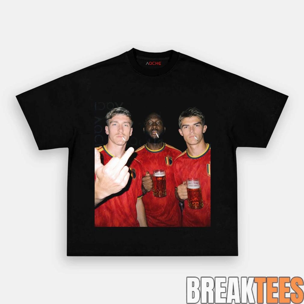 Belgium Trio Drunk Smoke Middle Finger Tee Unisex T-shirt, Sweatshirt, Hoodie, Long Sleeve Tee - T-Shirt, Sweatshirt, Hoodie
